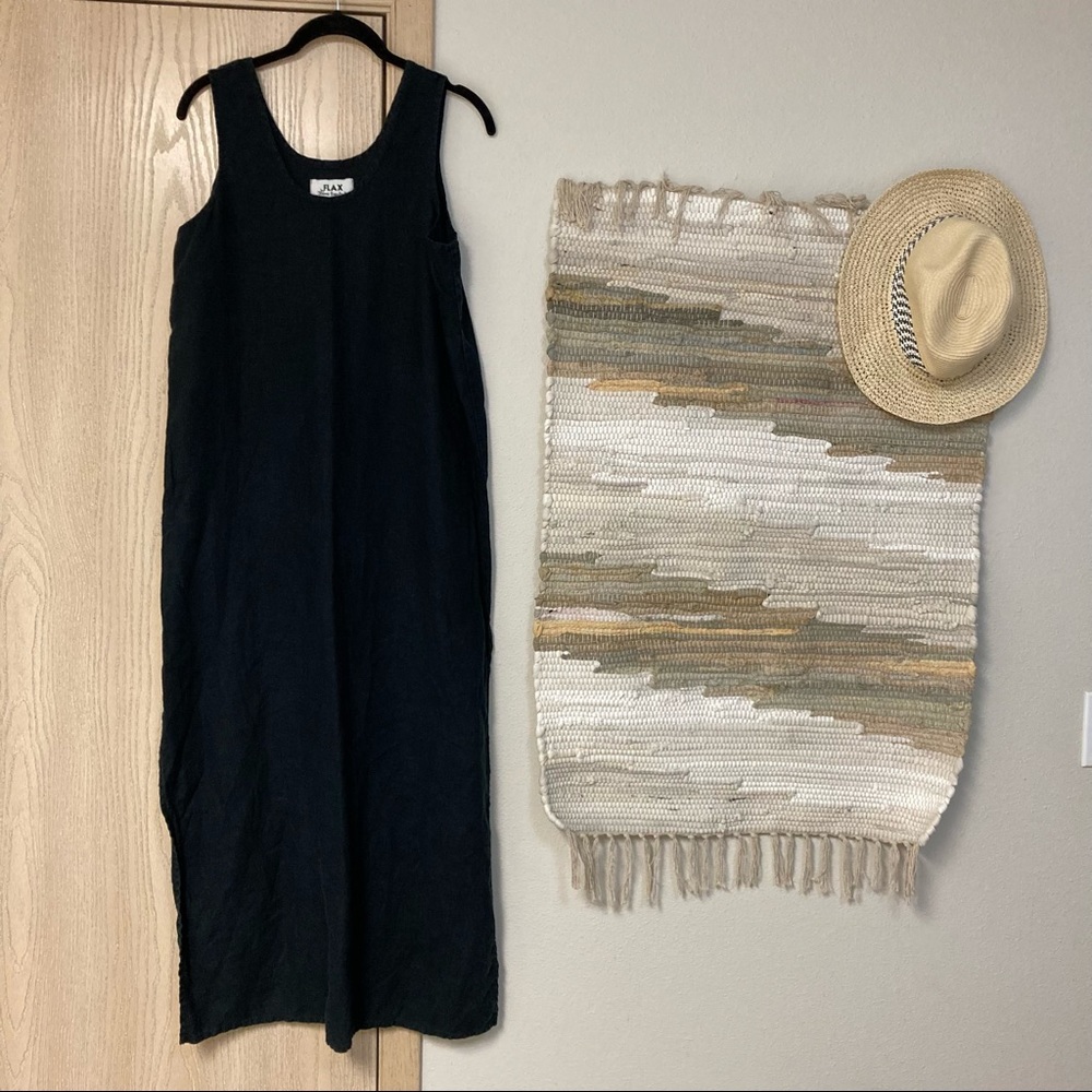 Flax Black Maxi Linen Tank Dress